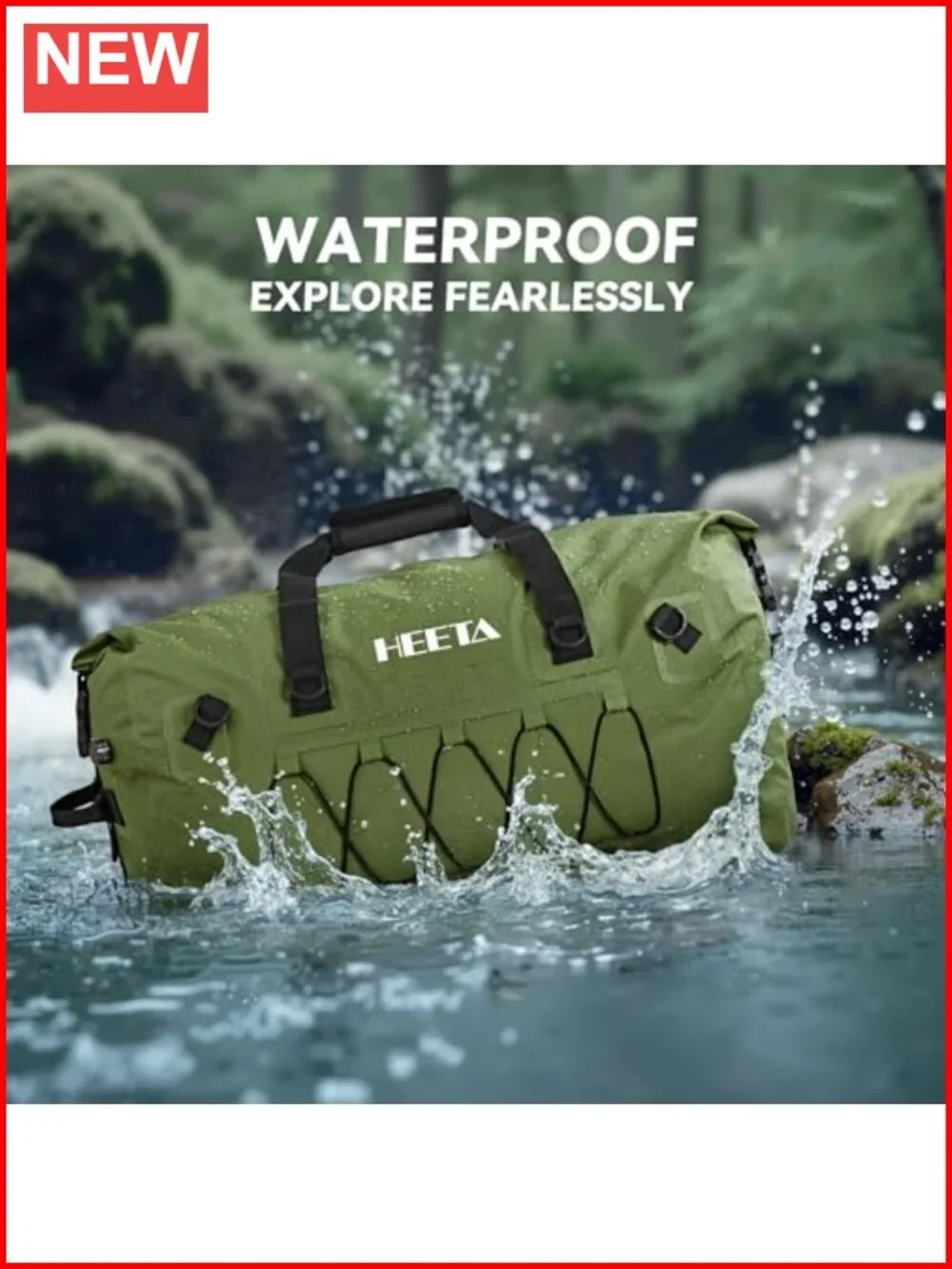 Waterproof Rolltop Duffel Bag 60L/80L, Dry Bag Backpack for Kayaking Boating